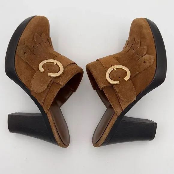 UNISA CLOG HEELS WOMEN’s 6.5 Camel Brown Western - Picture 3 of 8